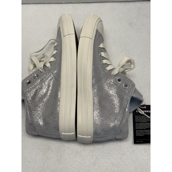 Converse Chuck Taylor Madison Silver MetallicWomen's Mid Top Sneakers Sz 7.5 New - Picture 6 of 16